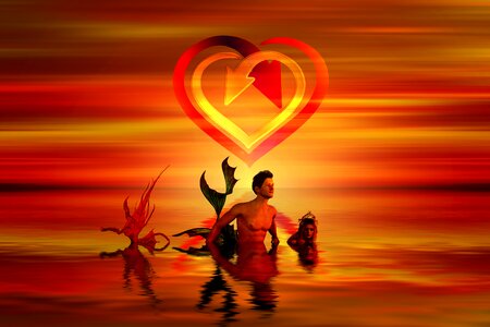 Sunset love lovers