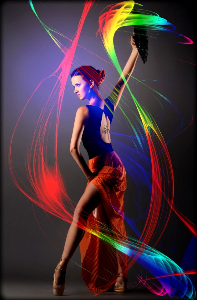 Red skirt ballet dancer beauty