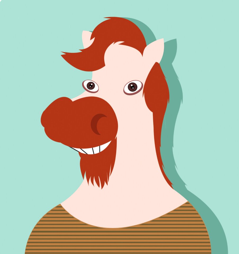 Man horse man cartoon