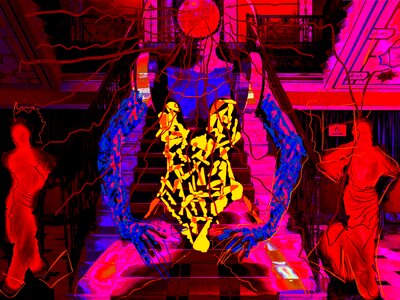 Stairs in the room art object red Free illustrations