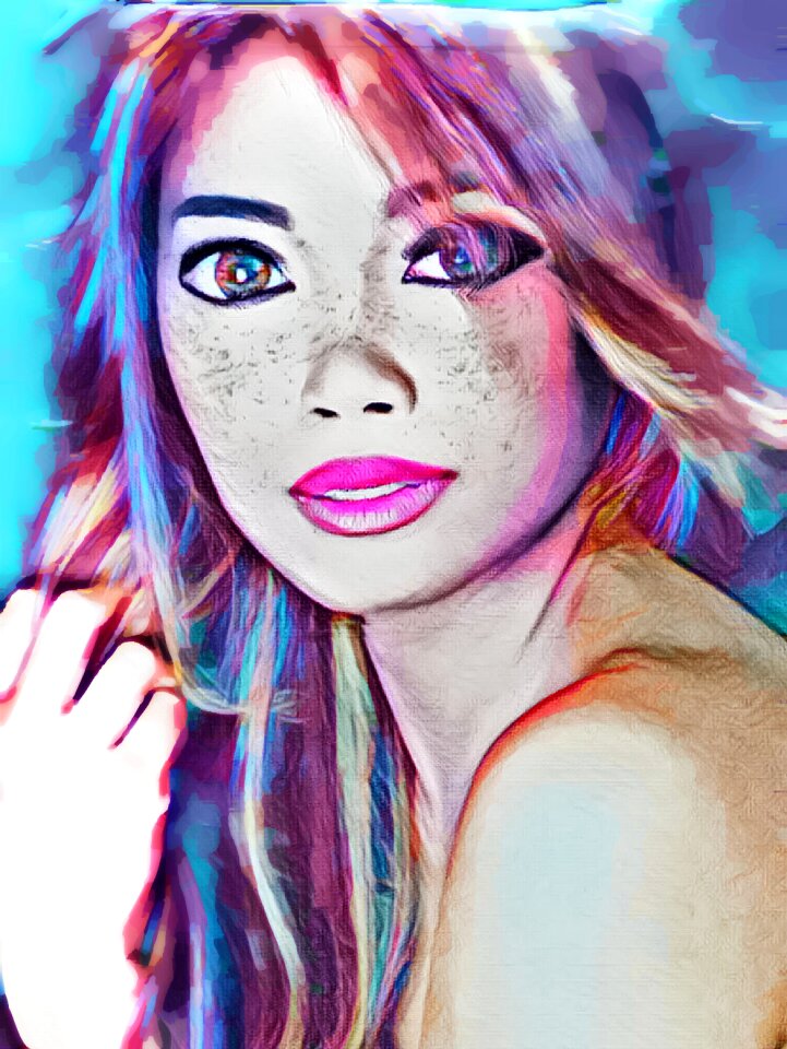 Lips big eyes cartoon
