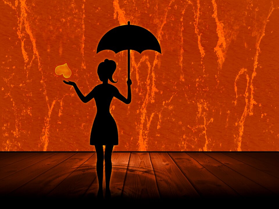 Under the rain design heart