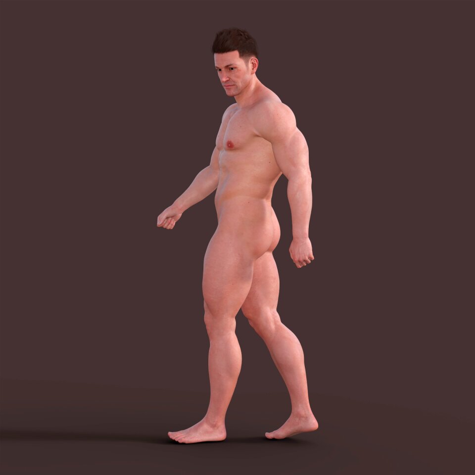 Muscular bodybuilder mature man