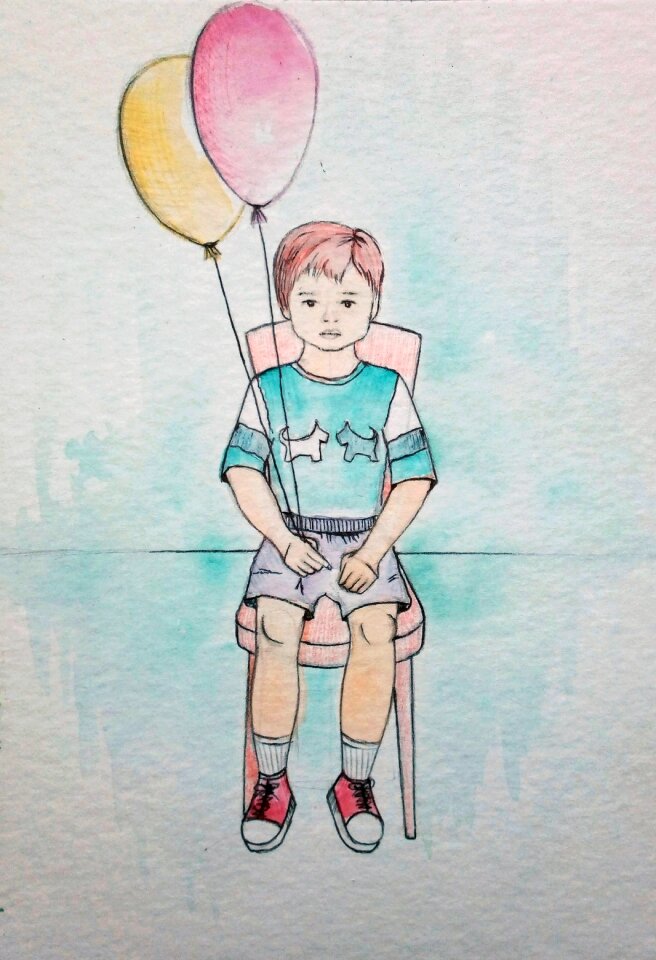 Watercolor balloons chair