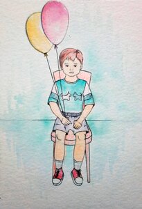 Watercolor balloons chair