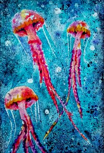 Watercolor illustration sea