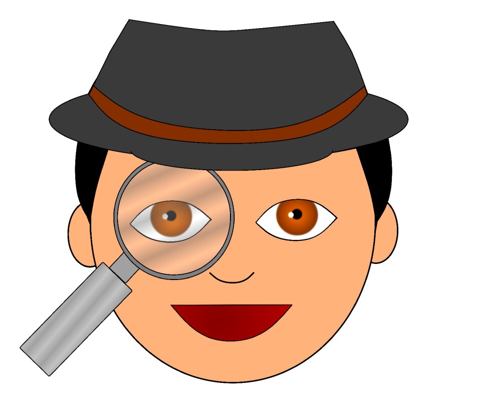 Magnifying glass examine Free illustrations