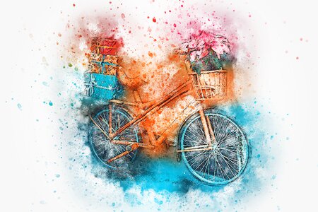 Gift watercolor bike