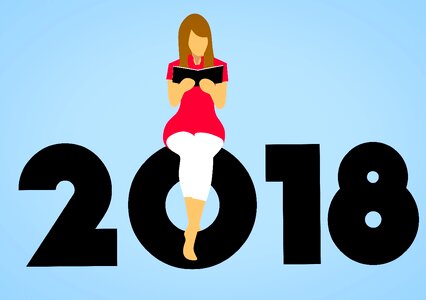 Woman learning sitting