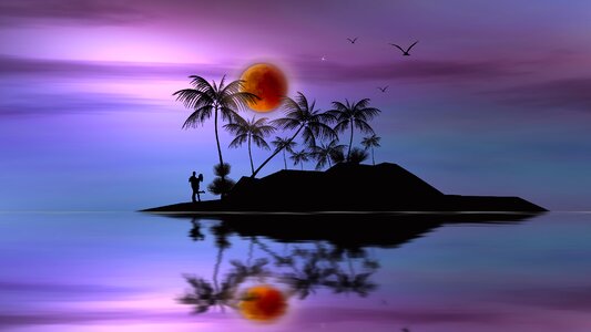 Lovers romance landscape