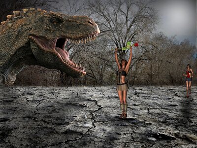 Delusion dinosaur sunset