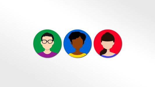 Icons avatars successful people