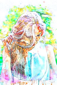 Watercolor vintage colorful