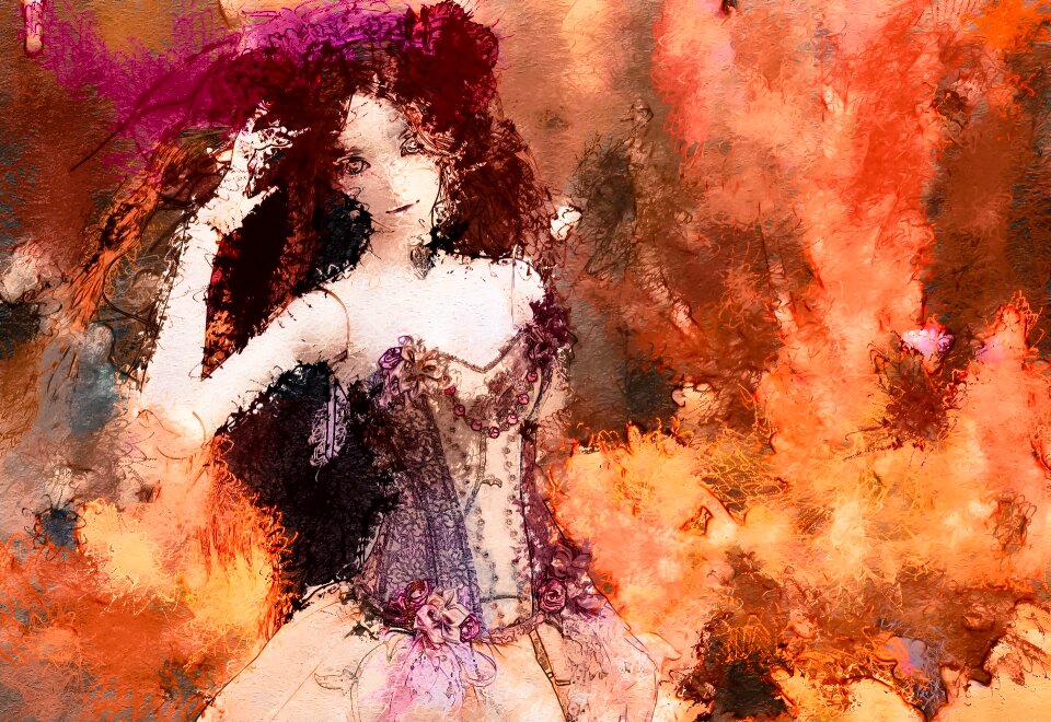 Beautiful drawing woman