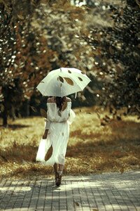 Rain woman white