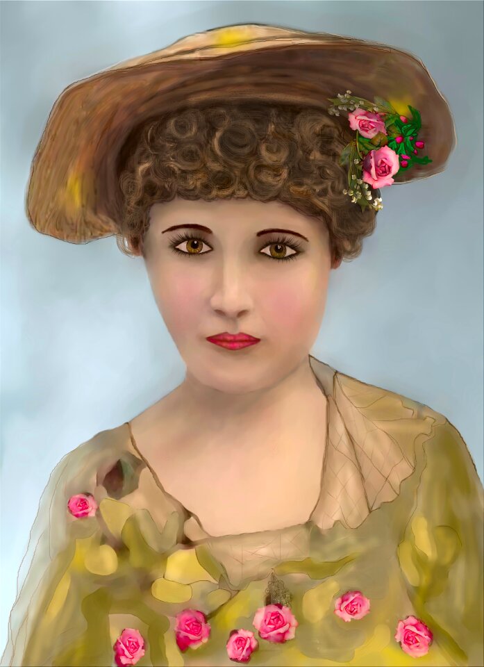Hand painted portrait brown watercolor Free illustrations