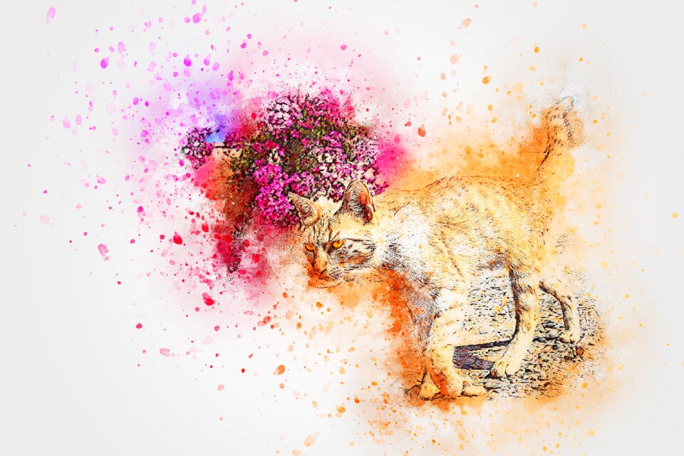 Watercolor vintage flowers
