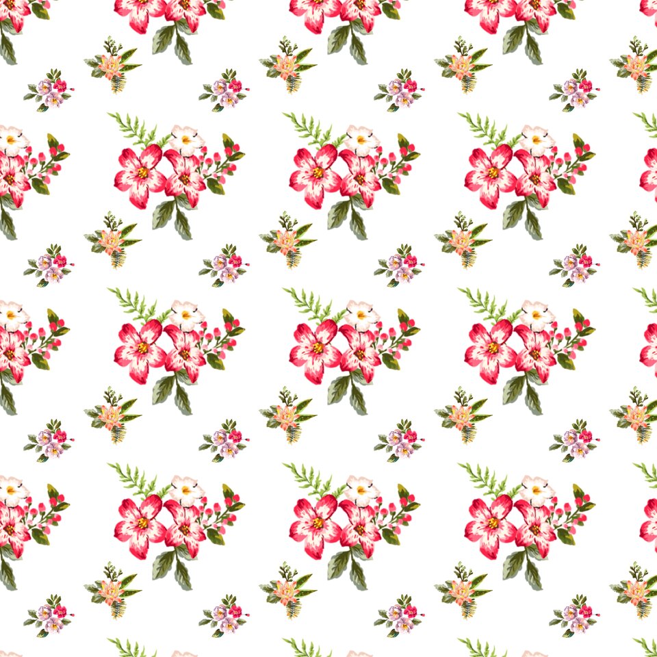 Seamless watercolor flowers
