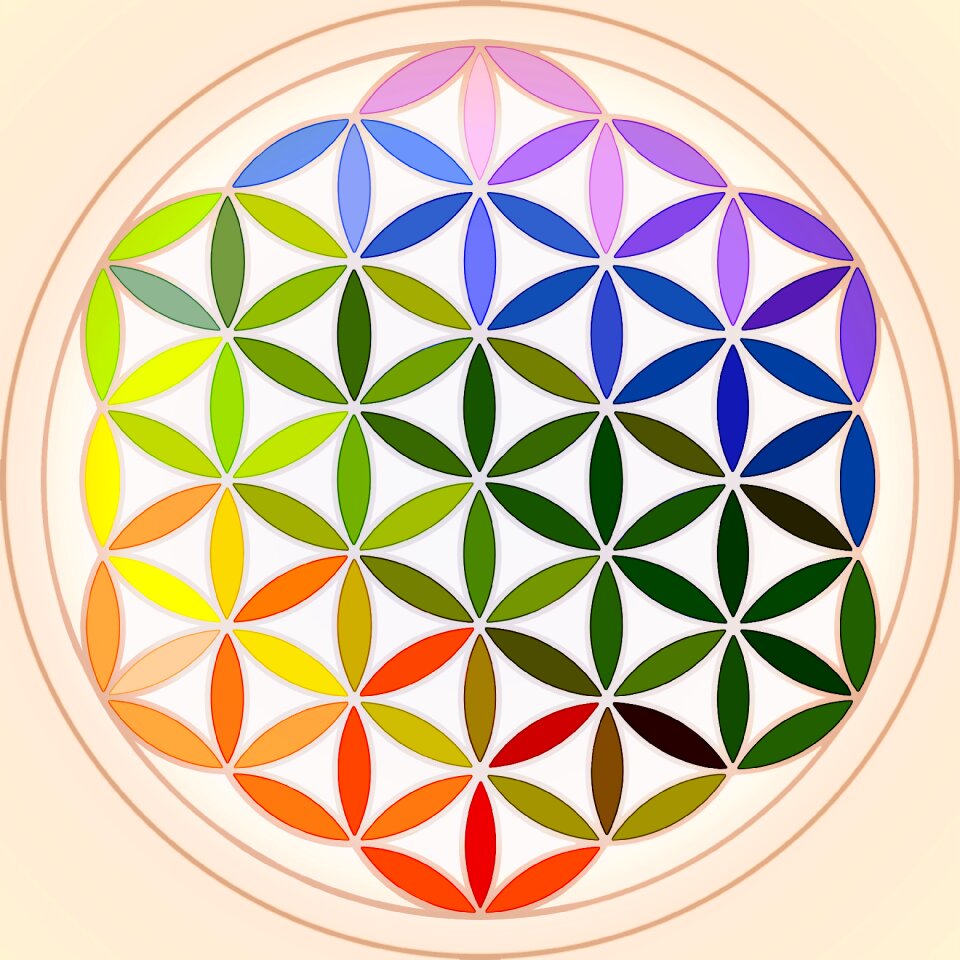 Reiki iridescent multicolor