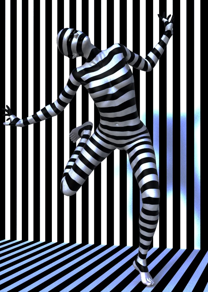 Striped black white pantomime