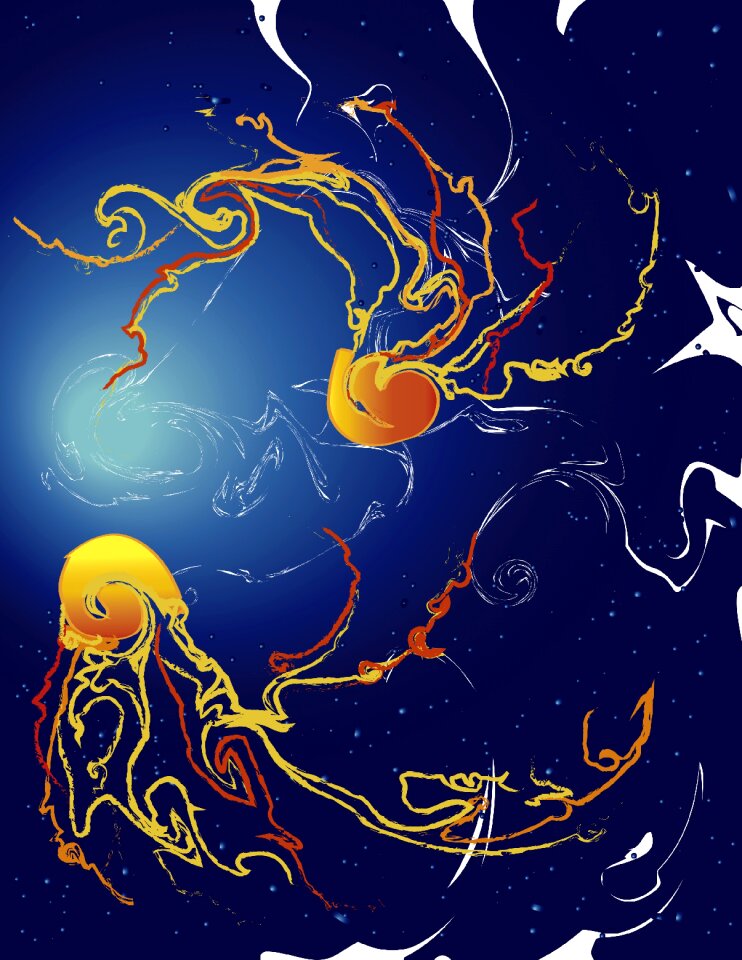 Graphic design blue yellow