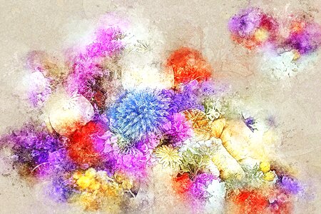 Abstract nature watercolor