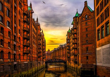 Architecture brick waterways