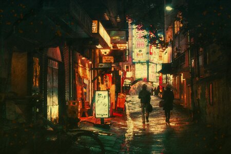 Night evening asian