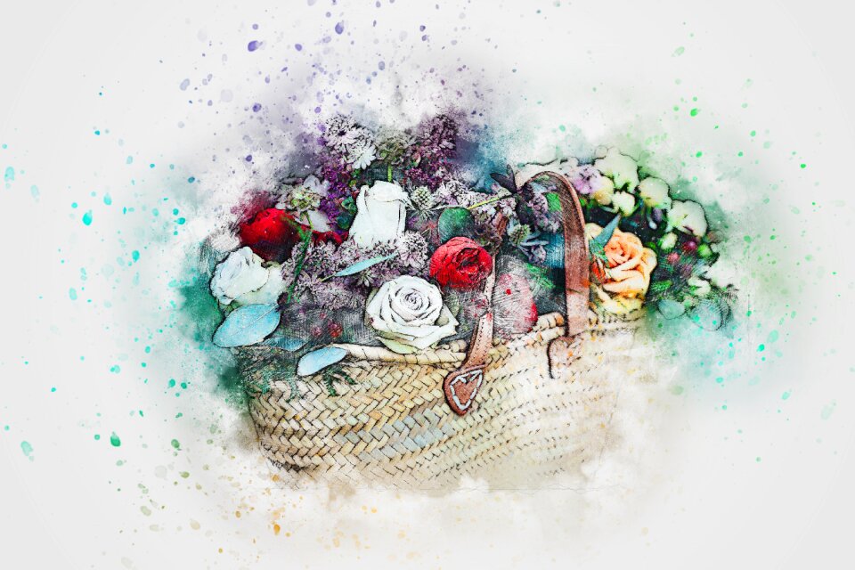 Watercolor vintage summer