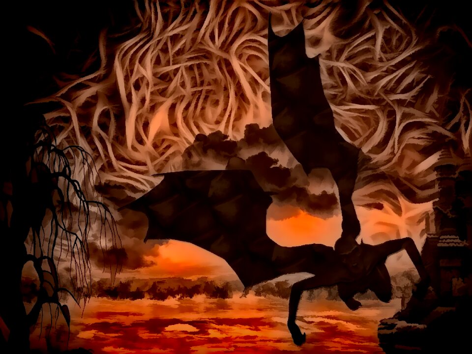 Fantasy dark art gloomy