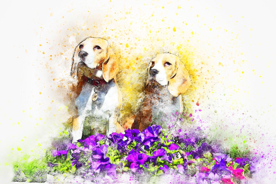 Animal watercolor vintage