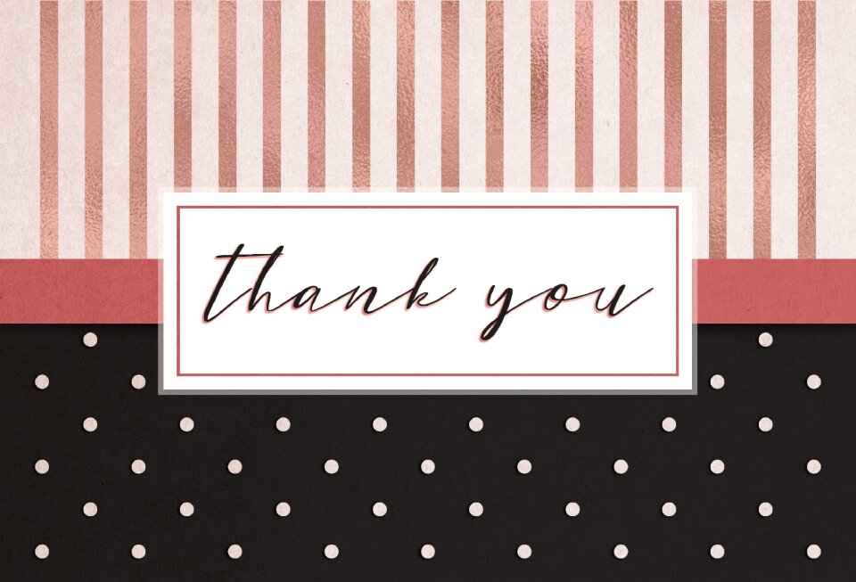 Postcard rose gold black