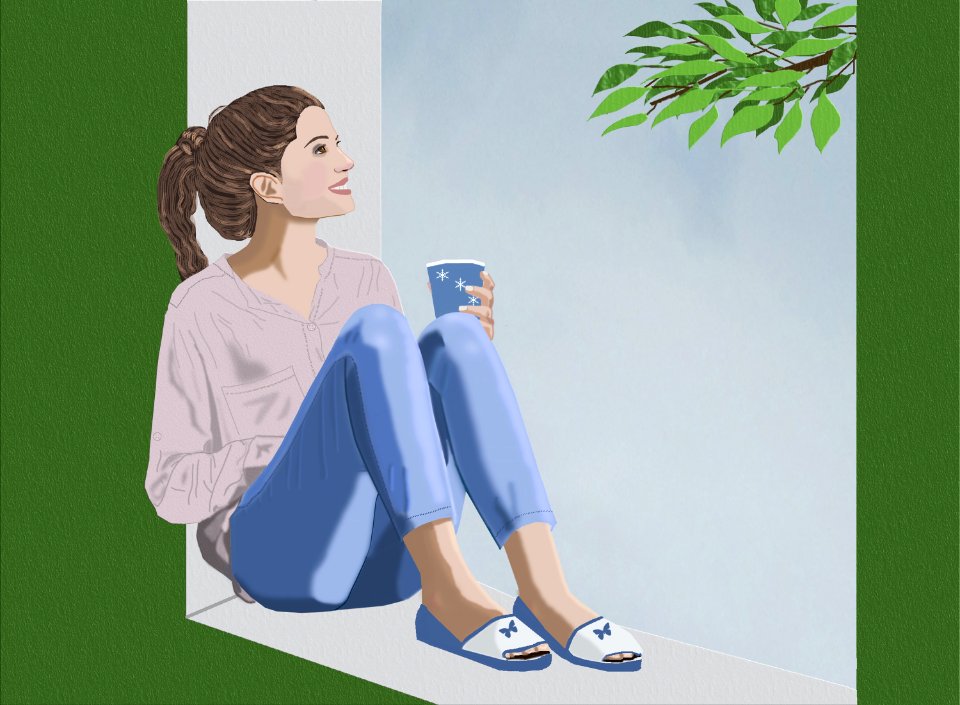 Leaves digital art portrait Free illustrations