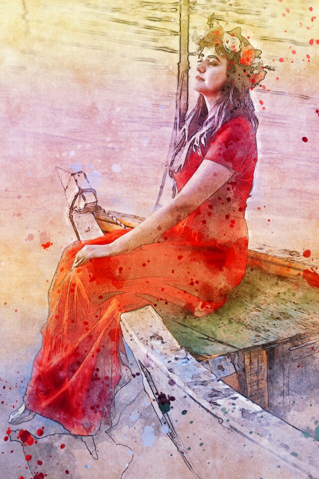 Red dress boat