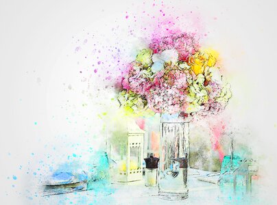 Nature wedding watercolor
