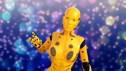 Communication blue robot Free illustrations