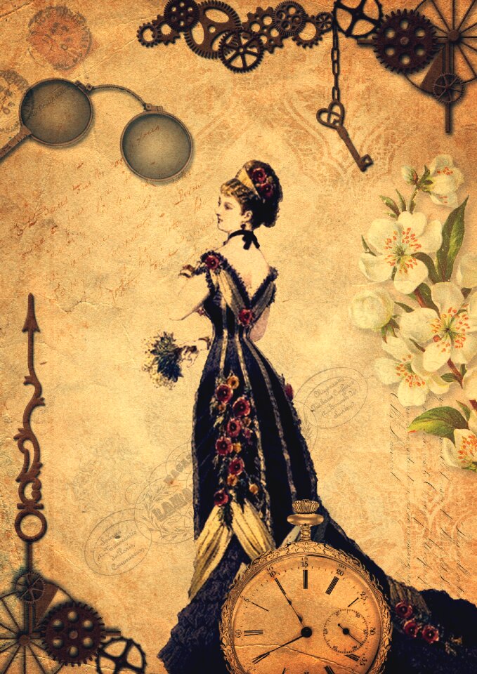 Victorian pocket watch flowers