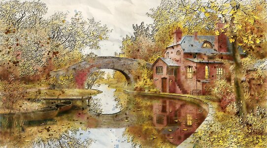 Water boat forest