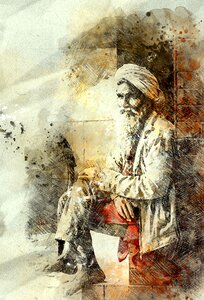 Human turban face