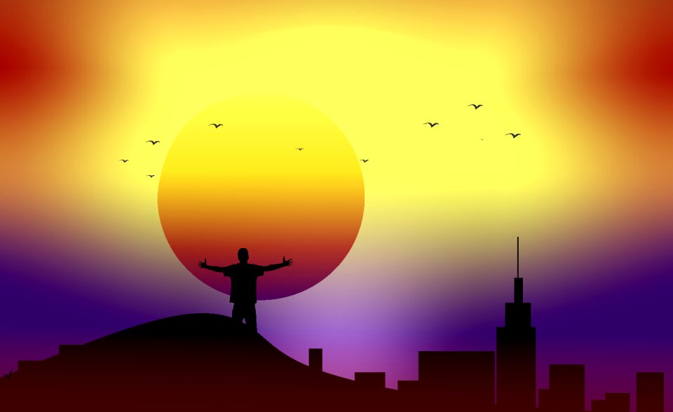 Sunrise landscape sun Free illustrations