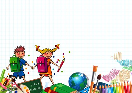 Board colored pencils school bags