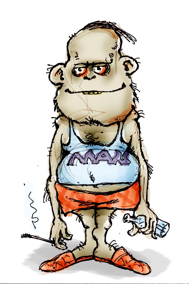 Drunk guy Free illustrations