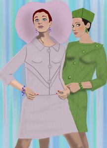Fashionable hats fashionable clothes Free illustrations