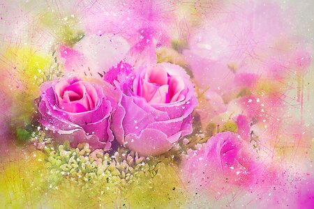 Nature watercolor vintage