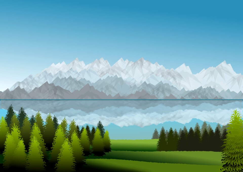 Mountains lake water