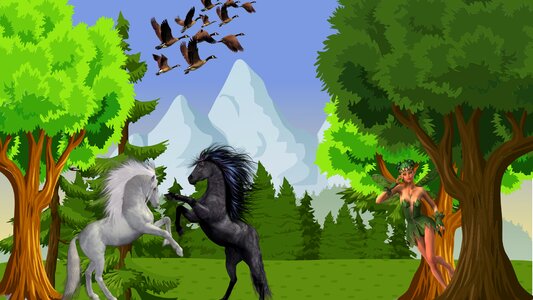 Green fairytale Free illustrations