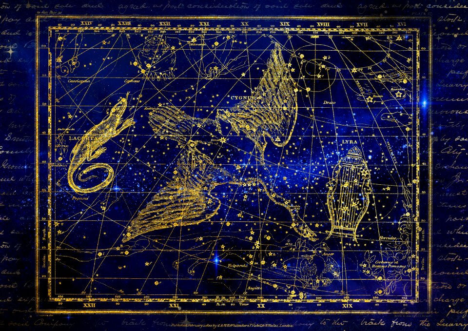Lyre zodiac sign sky