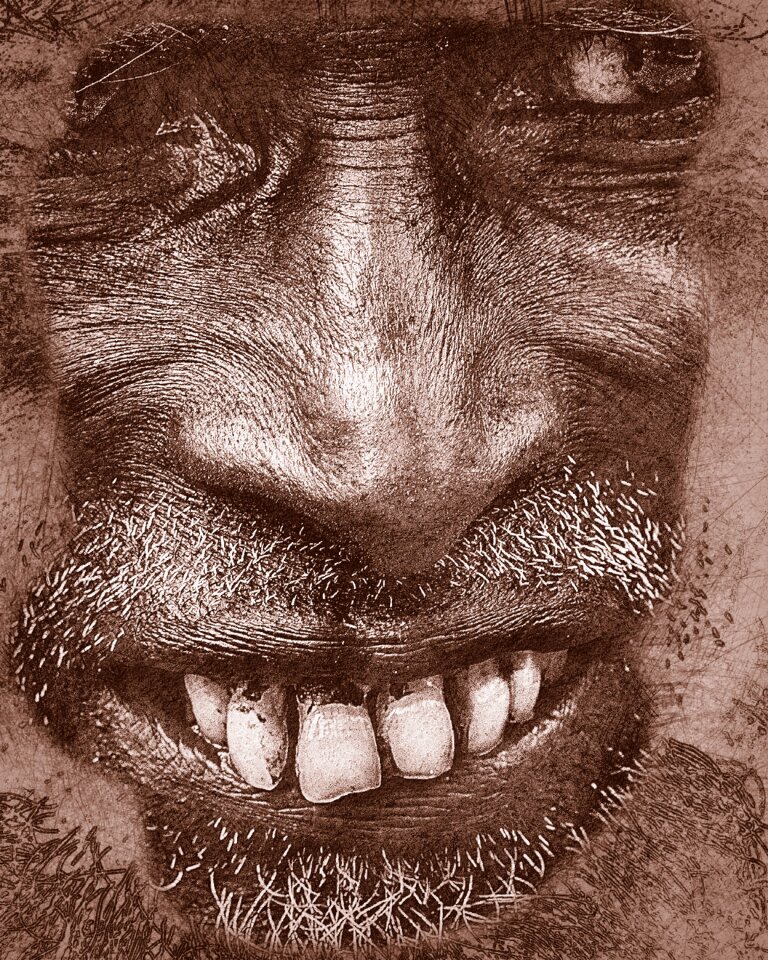 Fold male face