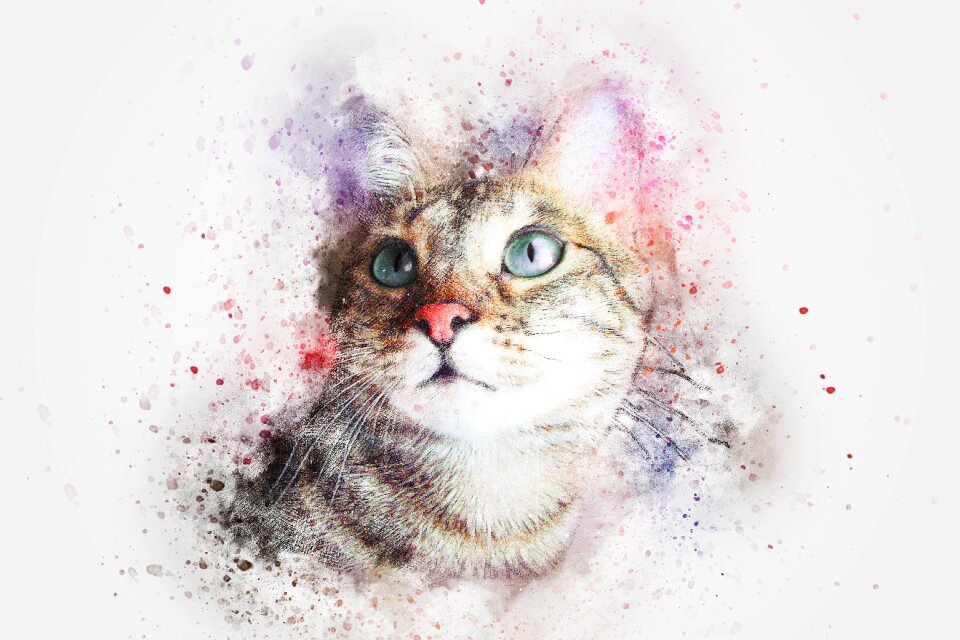 Animal watercolor vintage
