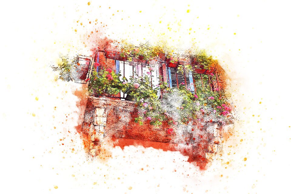 Nature art watercolor